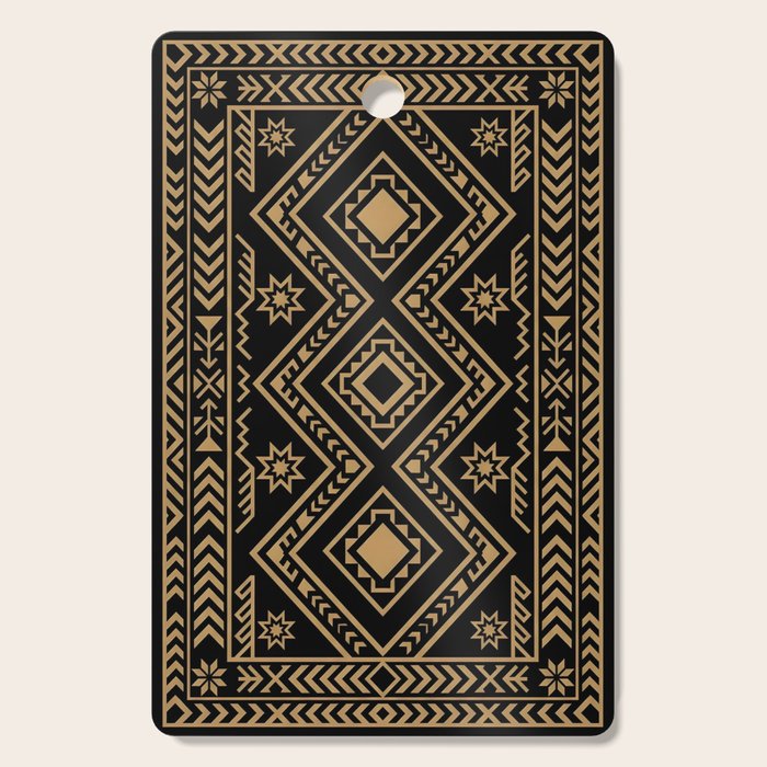 Intricate Gold and Black Tribal Surface Pattern Cutting Board Gallery Image 1