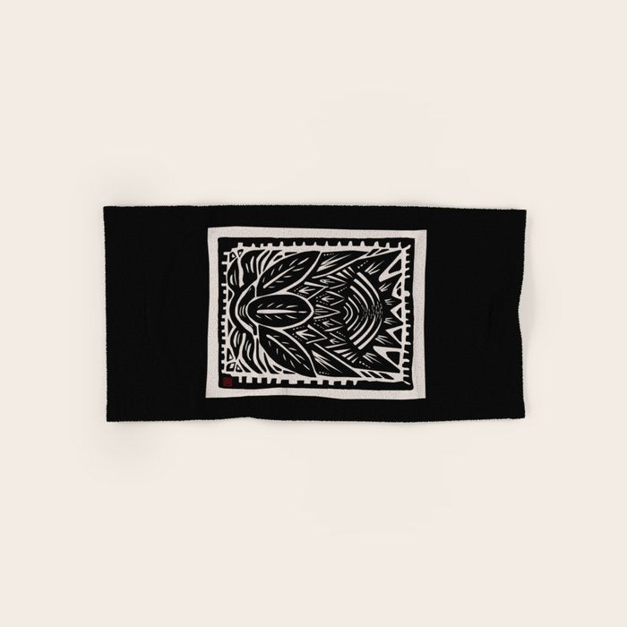 Woodcut Cactus Bath Towel Gallery Image 1