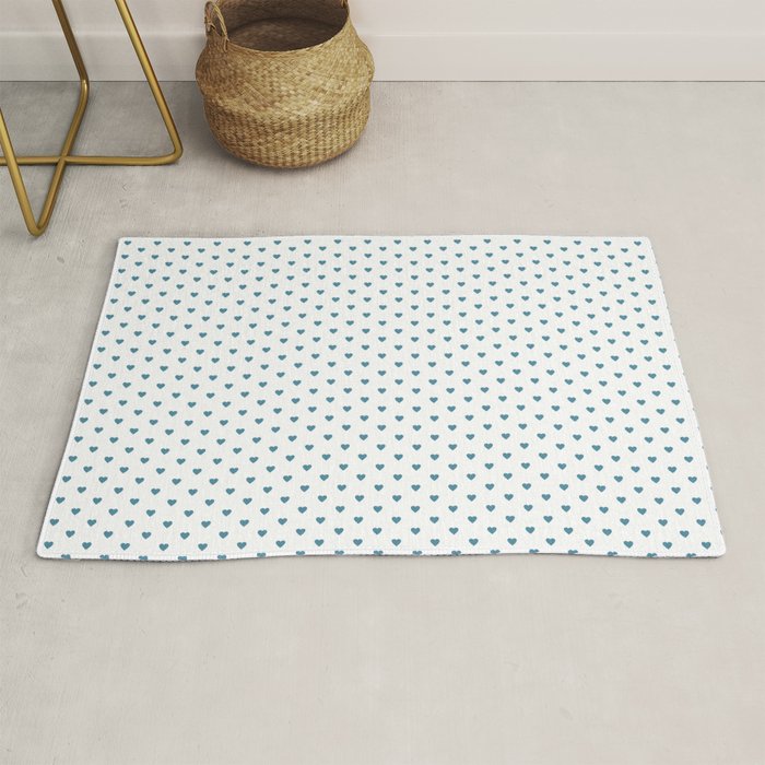 Small Blue heart pattern Rug Gallery Image 1