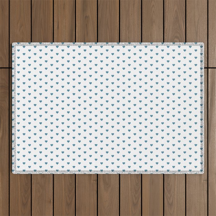 Small Blue heart pattern Outdoor Rug Gallery Image 1