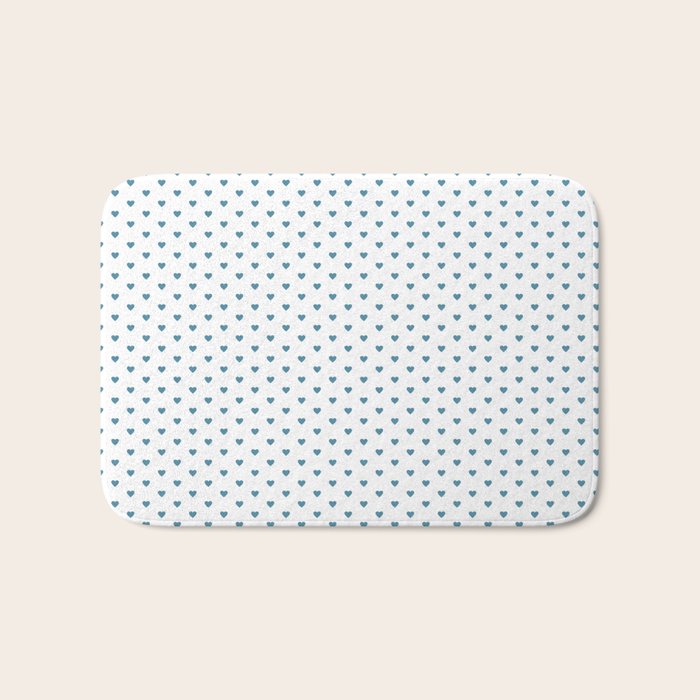 Small Blue heart pattern Bath Mat Gallery Image 1