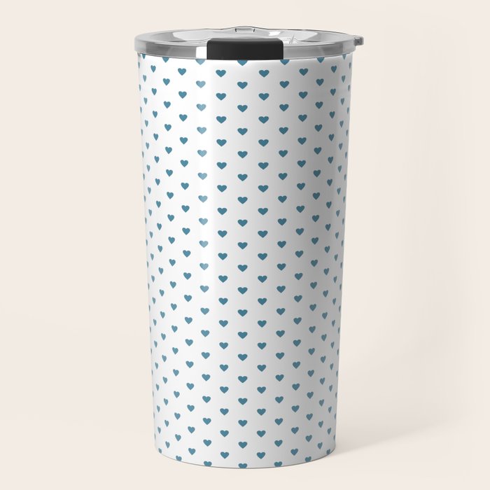 Small Blue heart pattern Travel Mug Gallery Image 1