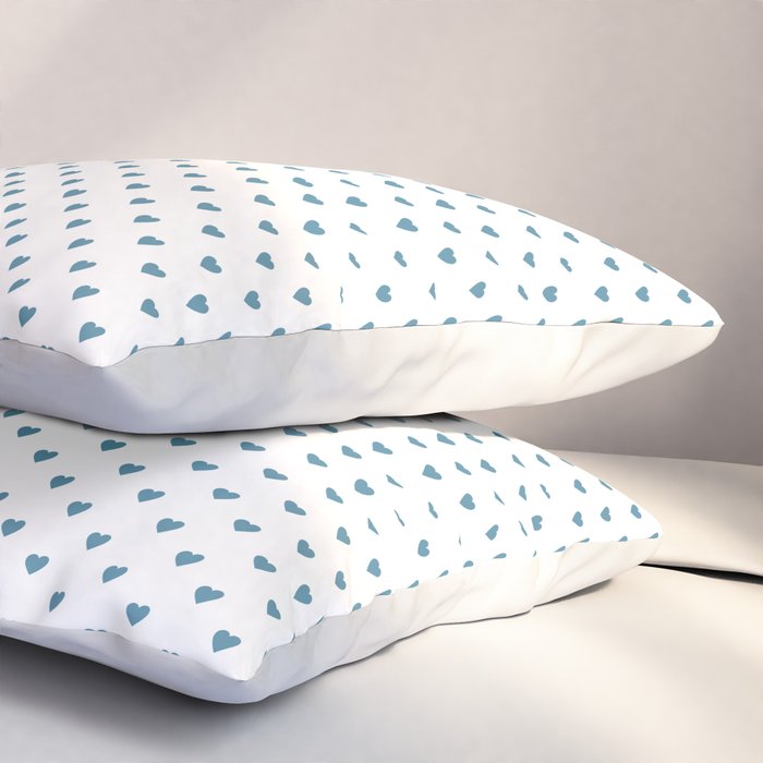 Small Blue heart pattern Pillow Sham Gallery Image 3