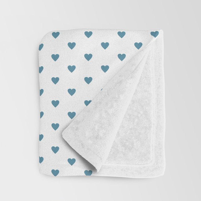 Small Blue heart pattern Throw Blanket Gallery Image 3