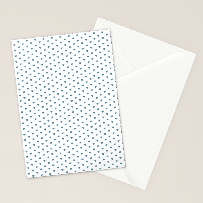 Small Blue heart pattern Stationery Card Gallery Image 2