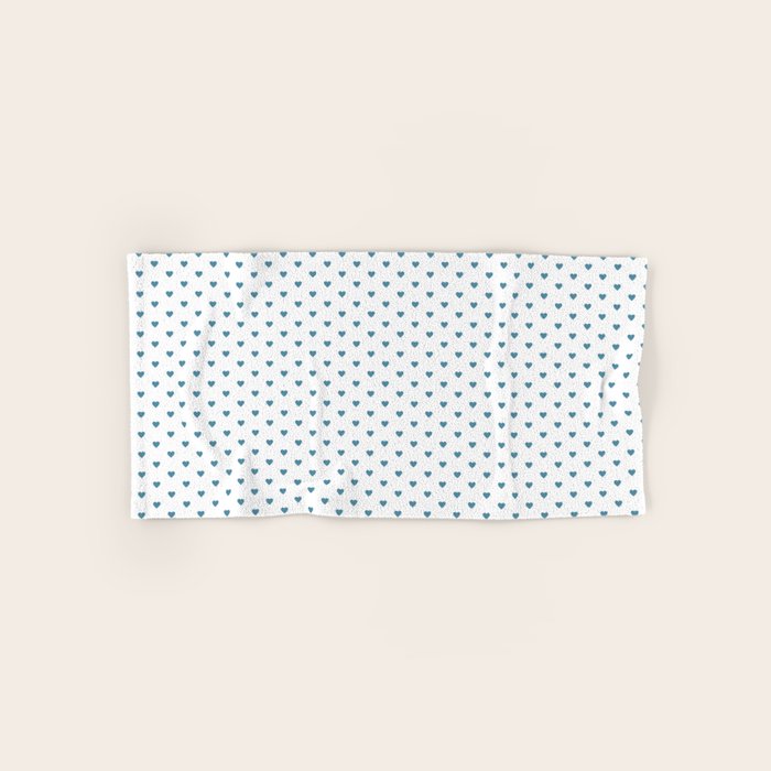 Small Blue heart pattern Bath Towel Gallery Image 1