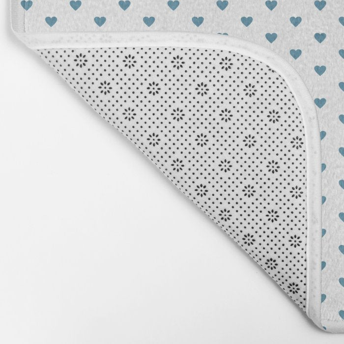 Small Blue heart pattern Bath Mat Gallery Image 2