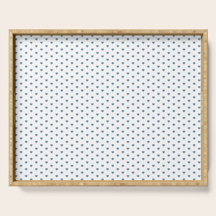 Small Blue heart pattern Serving Tray Gallery Image 1