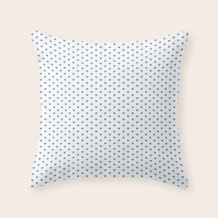 Small Blue heart pattern Throw Pillow Gallery Image 6
