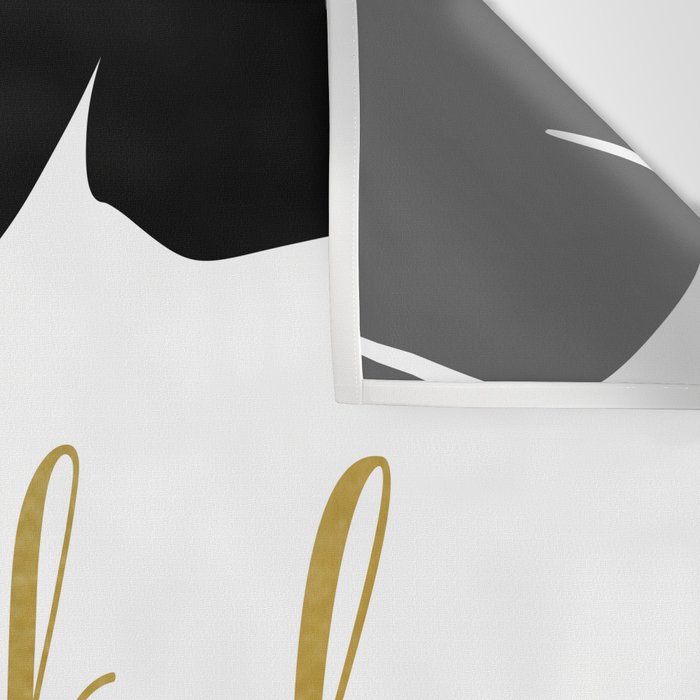 Get Naked Funny, Tropical Palm, Black, White and Gold Wall Tapestry Gallery Image 3