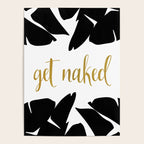Get Naked Funny, Tropical Palm, Black, White and Gold Poster Gallery Image 4