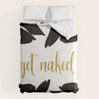 Get Naked Funny, Tropical Palm, Black, White and Gold Comforter Gallery Image 6
