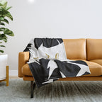 Get Naked Funny, Tropical Palm, Black, White and Gold Throw Blanket Gallery Image 1