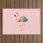 Rainbow Flamingo Outdoor Rug Gallery Image 1