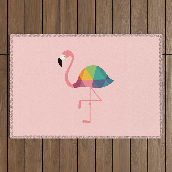 Rainbow Flamingo Outdoor Rug Gallery Image 1