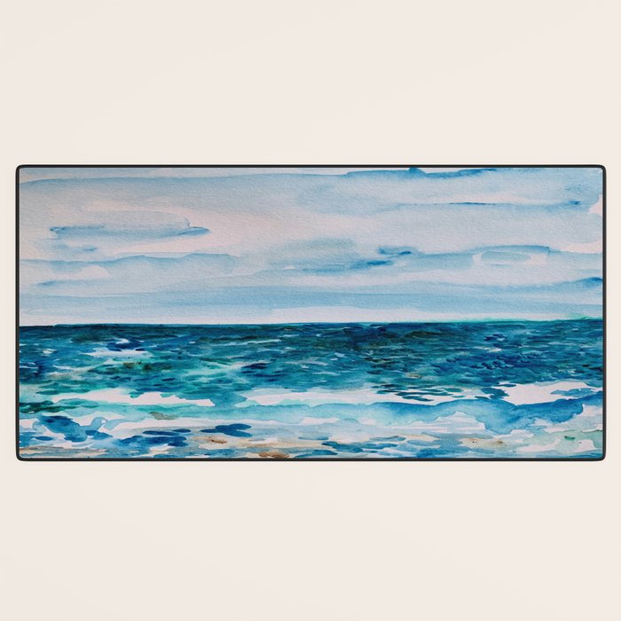 Cabo Beach Mexico Watercolor #1 Desk Mat Gallery Image 3