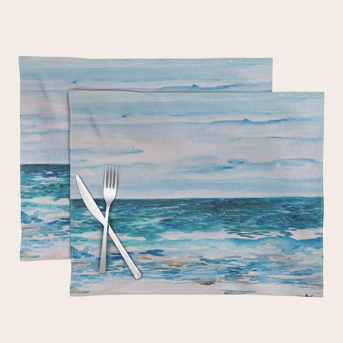 Cabo Beach Mexico Watercolor #1 Placemat Gallery Image 1