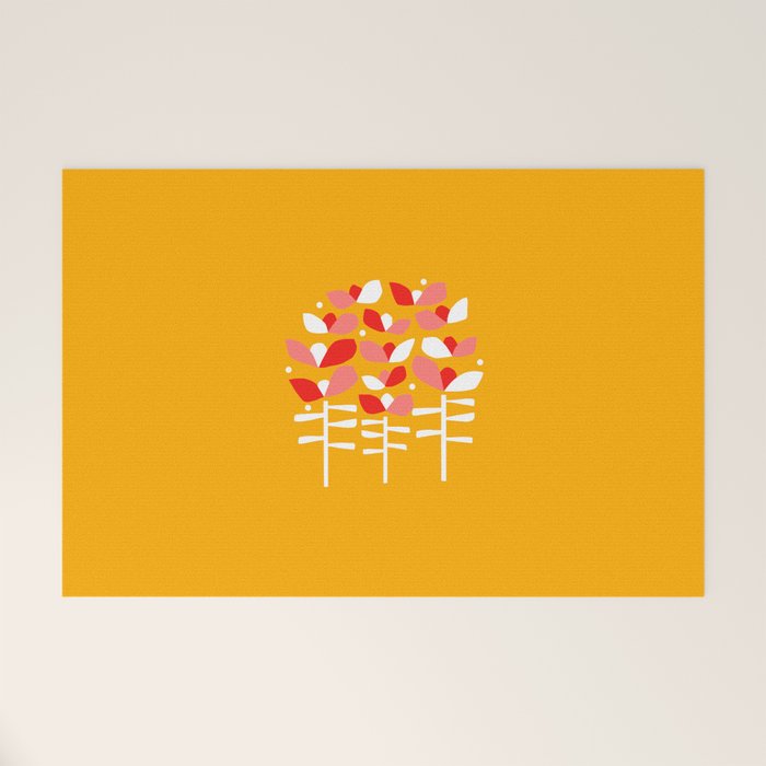 Florals Looking Up - Yellow Welcome Mat Gallery Image 1