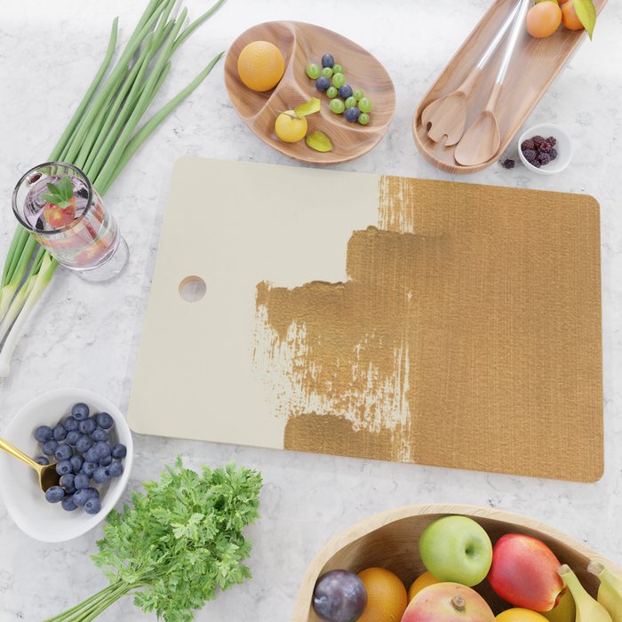 Abstract Paint Brush Stroke 2 - Gold Cutting Board Gallery Image 2