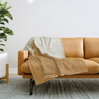 Abstract Paint Brush Stroke 2 - Gold Throw Blanket Gallery Image 1