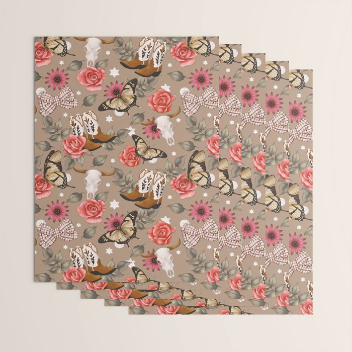 Cowboy Spirit Blooms Wrapping Paper Gallery Image 3