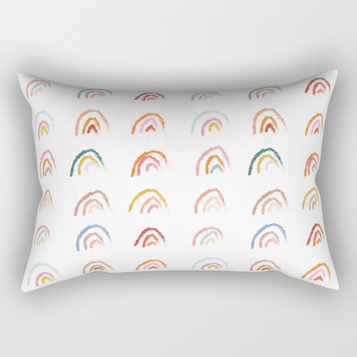 Pastel Rainbows Rectangular Pillow Gallery Image 1