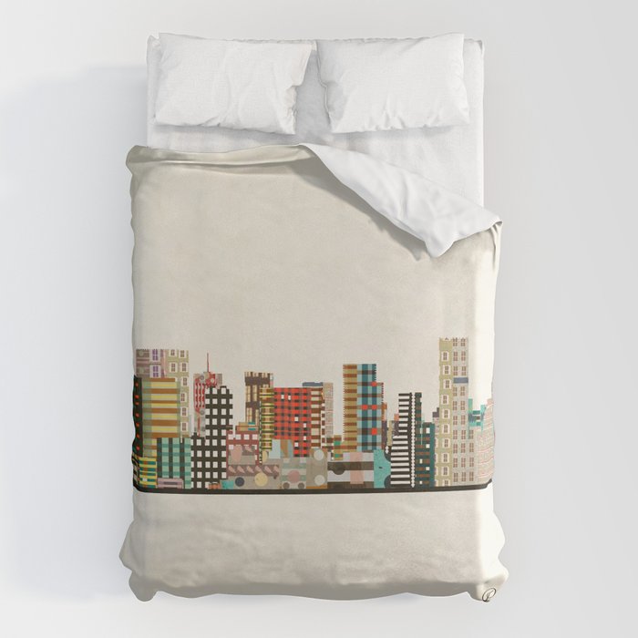 portland skyline Duvet Cover Gallery Image 1