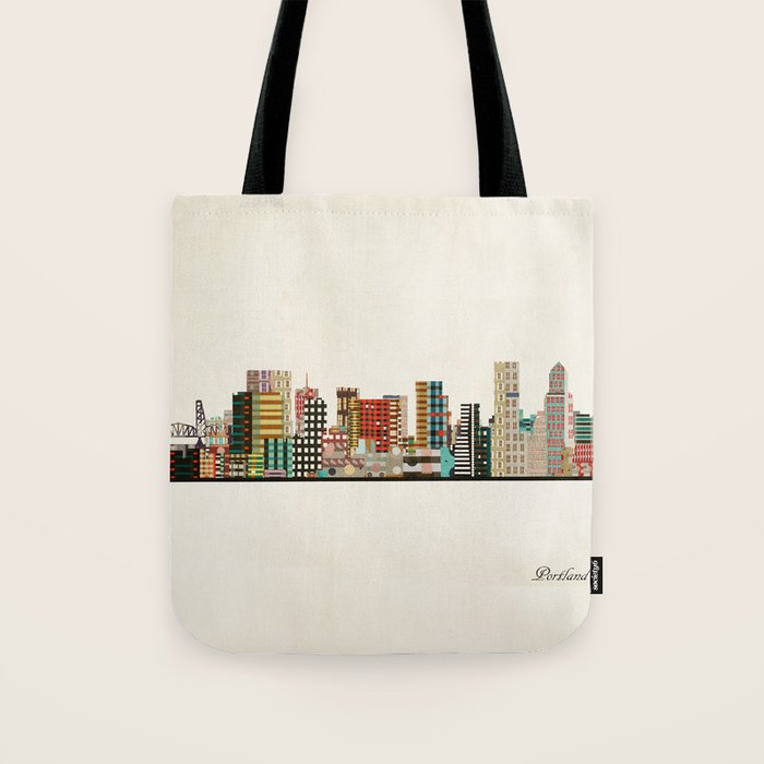portland skyline Tote Bag Gallery Image 1