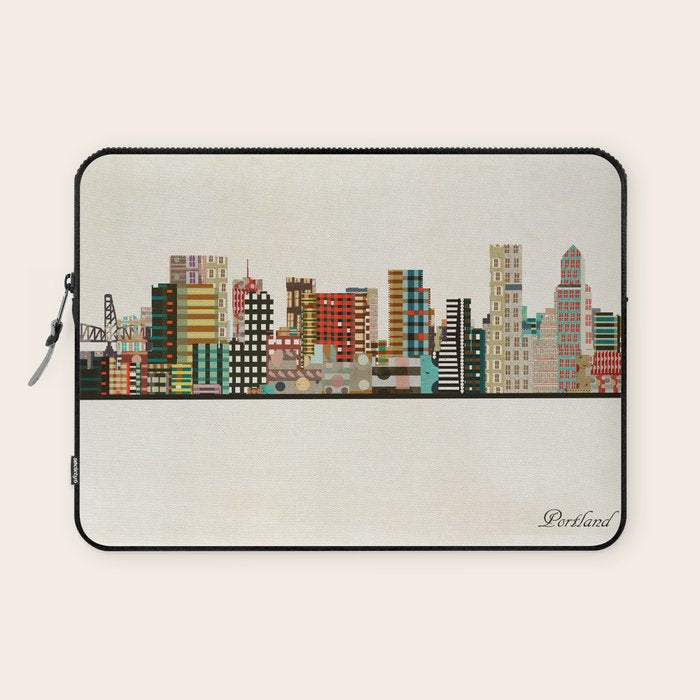 portland skyline Laptop Sleeve Gallery Image 1