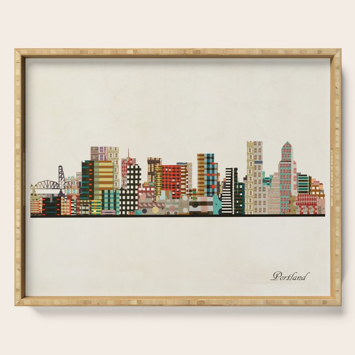 portland skyline Serving Tray Gallery Image 1