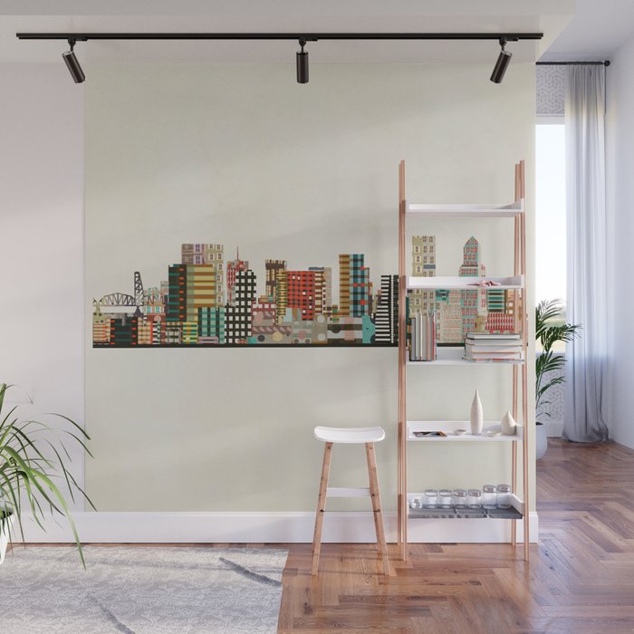 portland skyline Wall Mural Gallery Image 1