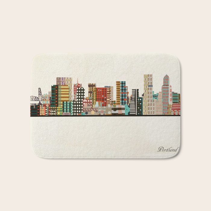 portland skyline Bath Mat Gallery Image 1