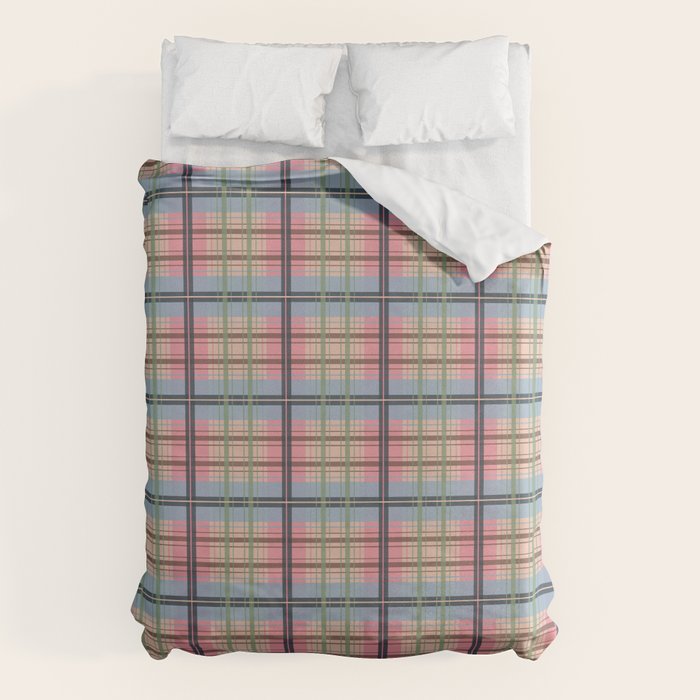 Pastel Tartan Delight Duvet Cover Gallery Image 1
