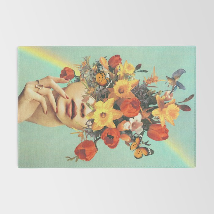 Baby's in bloom - Rainbow, flowers, birds,  butterflies Rug Gallery Image 2