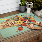 Baby's in bloom - Rainbow, flowers, birds,  butterflies Outdoor Rug Gallery Image 2
