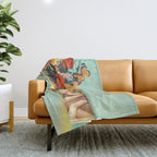 Baby's in bloom - Rainbow, flowers, birds,  butterflies Throw Blanket Gallery Image 1