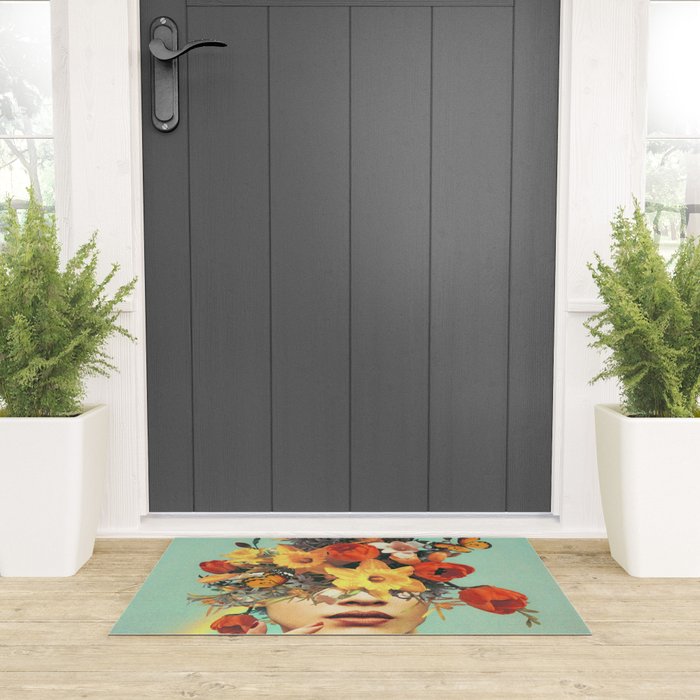 Baby's in bloom - Rainbow, flowers, birds,  butterflies Welcome Mat Gallery Image 3