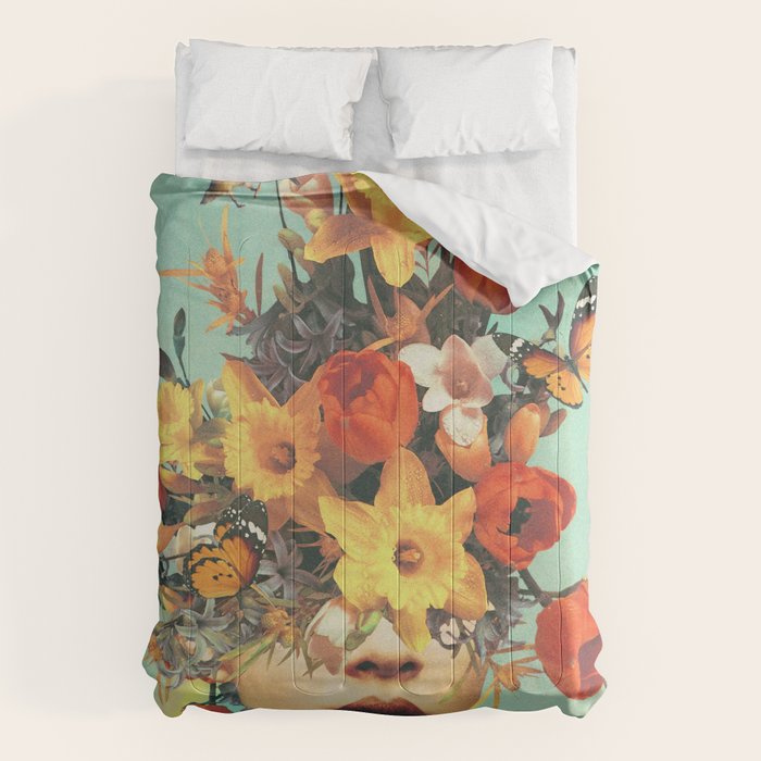 Baby's in bloom - Rainbow, flowers, birds,  butterflies Comforter Gallery Image 1