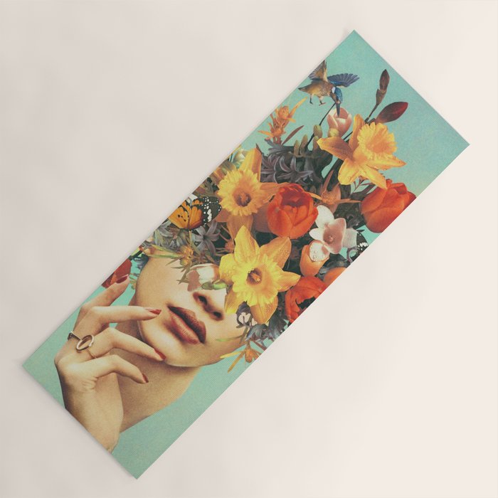 Baby's in bloom - Rainbow, flowers, birds,  butterflies Yoga Mat Gallery Image 1