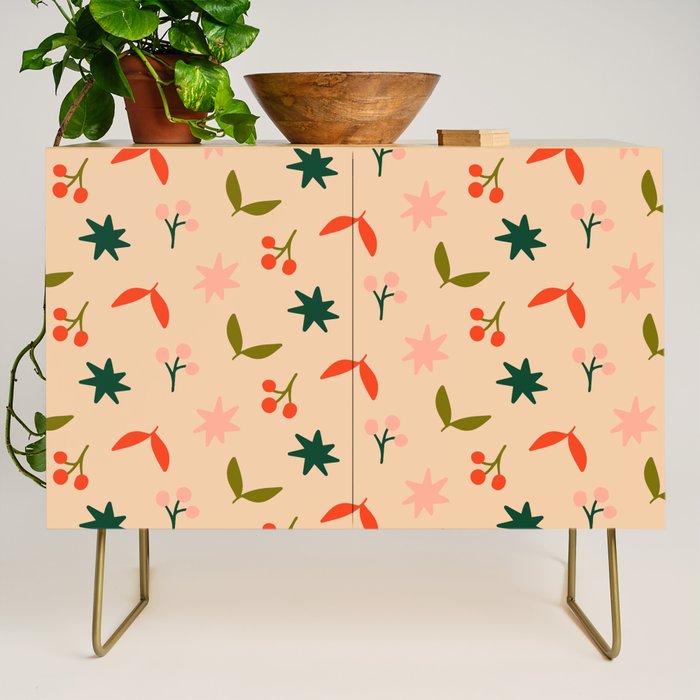 Festive Harmony - seamless Christmas pattern Credenza Gallery Image 1