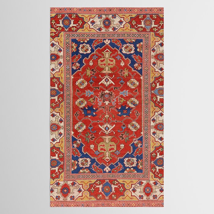 Antique Turkish Warm Brick Red Anatolian Oushak  Tablecloth Gallery Image 2