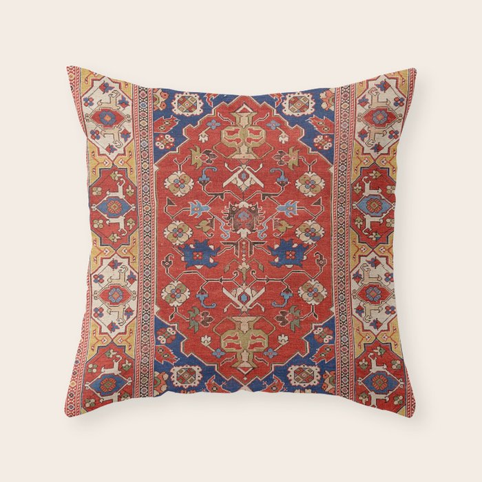 Antique Turkish Warm Brick Red Anatolian Oushak  Throw Pillow Gallery Image 1