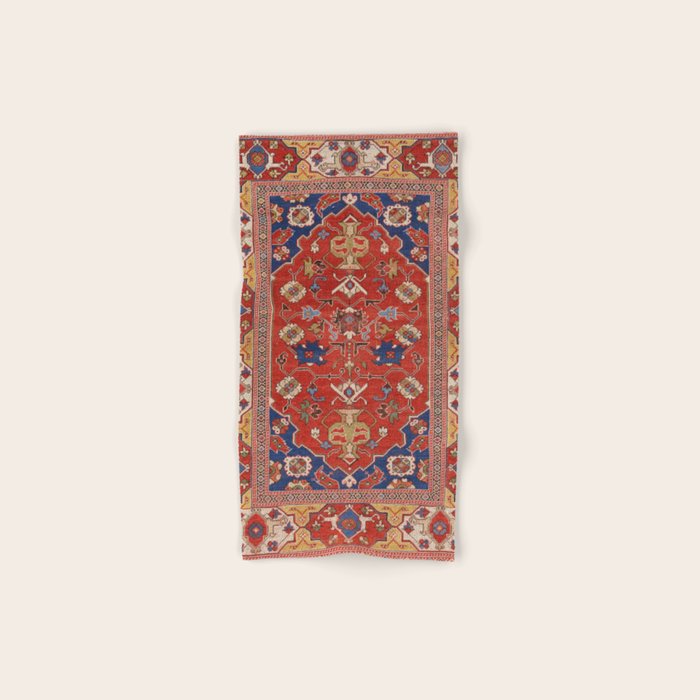 Antique Turkish Warm Brick Red Anatolian Oushak  Bath Towel Gallery Image 1