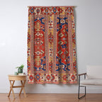 Antique Turkish Warm Brick Red Anatolian Oushak  Window Curtain Gallery Image 5