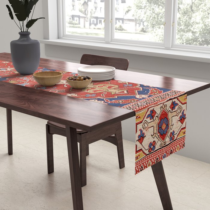 Antique Turkish Warm Brick Red Anatolian Oushak  Table Runner Gallery Image 2
