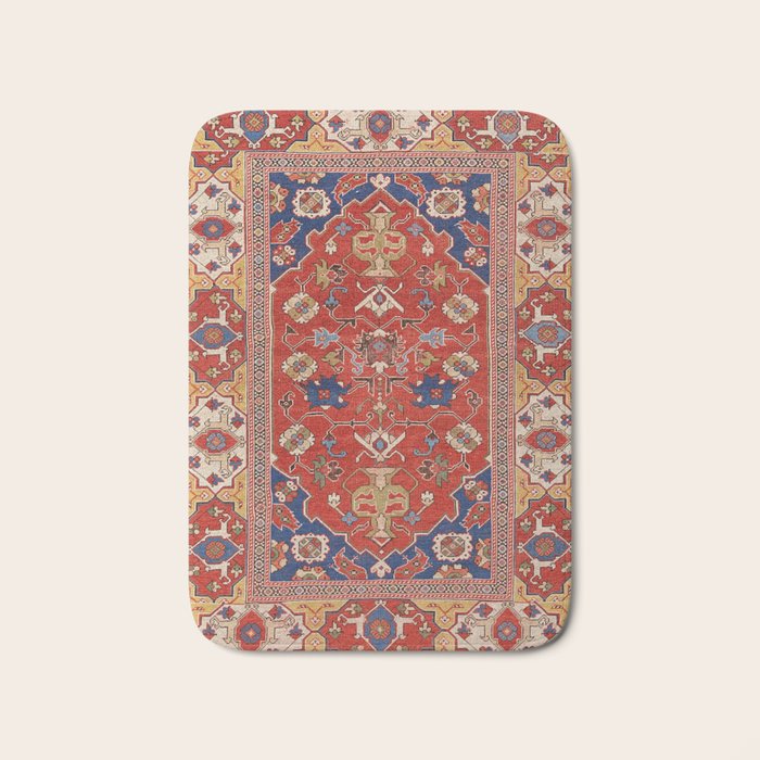 Antique Turkish Warm Brick Red Anatolian Oushak  Bath Mat Gallery Image 1