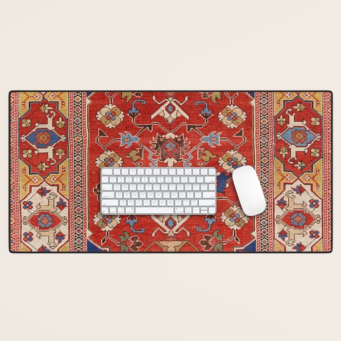 Antique Turkish Warm Brick Red Anatolian Oushak  Desk Mat Gallery Image 1