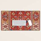 Antique Turkish Warm Brick Red Anatolian Oushak  Desk Mat Gallery Image 1