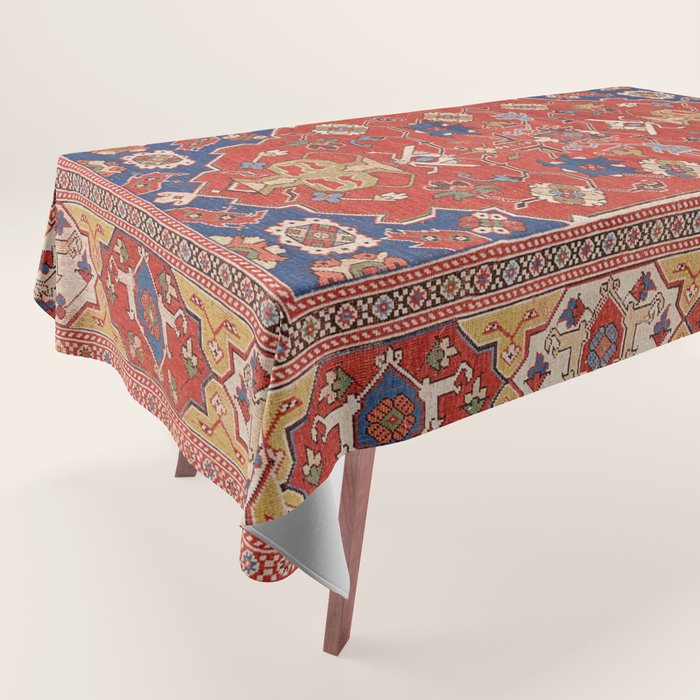 Antique Turkish Warm Brick Red Anatolian Oushak  Tablecloth Gallery Image 1