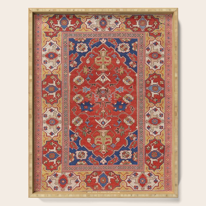 Antique Turkish Warm Brick Red Anatolian Oushak  Serving Tray Gallery Image 1